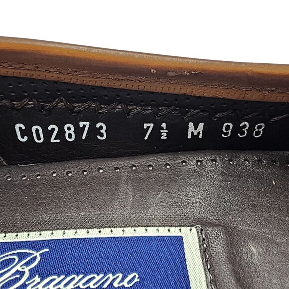 NEW Vintage Bragano Cole Haan Men's 7.5M Brown Leather Dress Shoes Italy Loafers - Picture 7 of 16